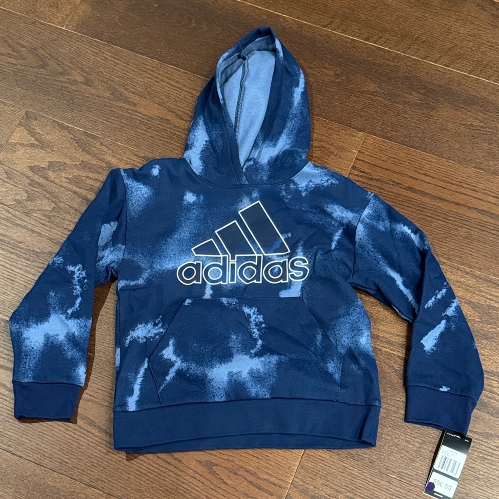 Adidas Kids Tie-Dye Blue Hoodie Size Small (8)